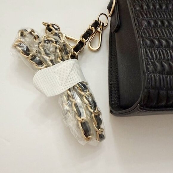 Aldo Black Kaasien Purse Quilted Crossbody Gold Chain Strap & Top Handle NWOT - Picture 6 of 8